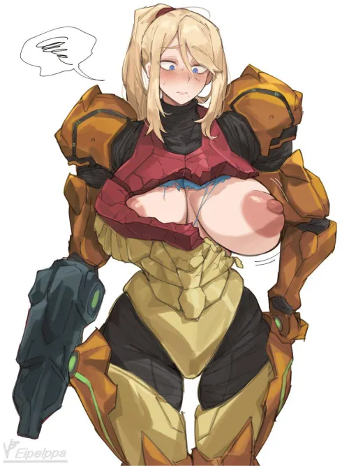 A crack in Samus's armor (eipelppa / @4dfTCTRUAicKkt8)