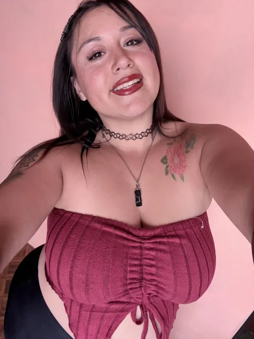 a lovely smile and glossy lips