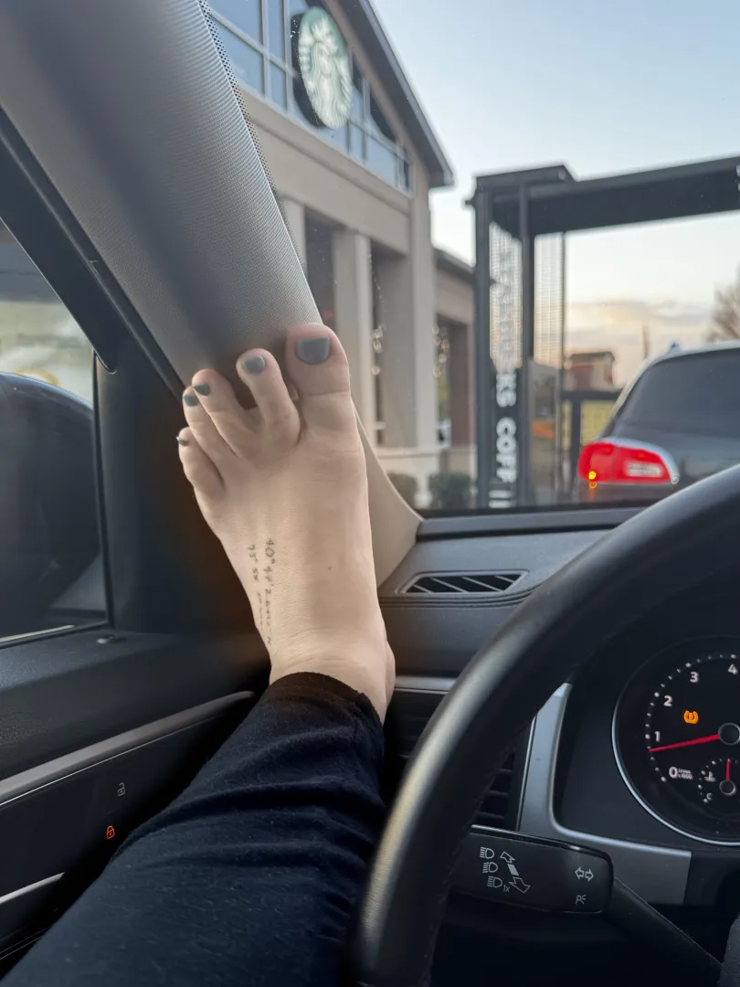 About to give one lucky barista a peep show 