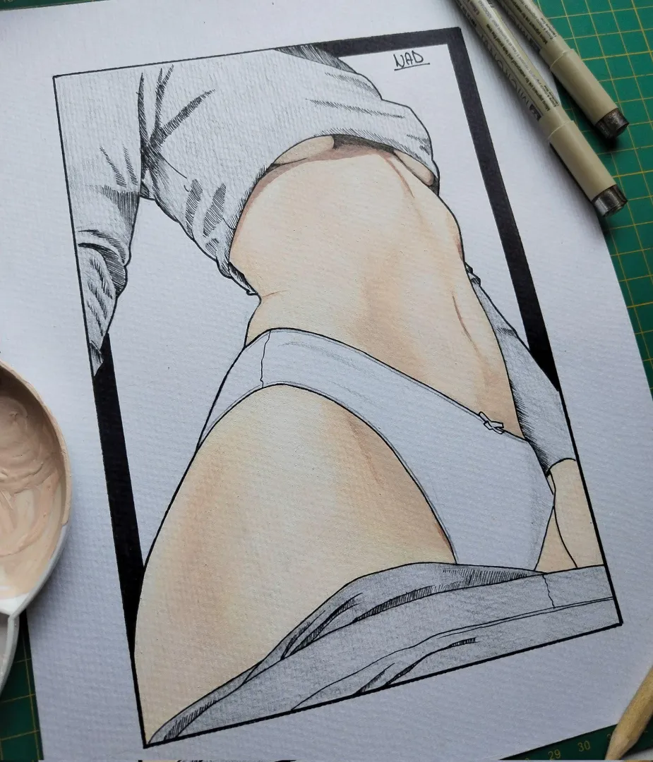 acrilic and pencil by me