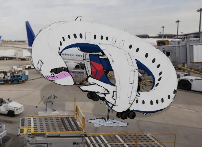 [A]irplane omorashi (art by me)