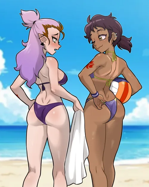 Amity and Luz at the Beach (Centinel303)