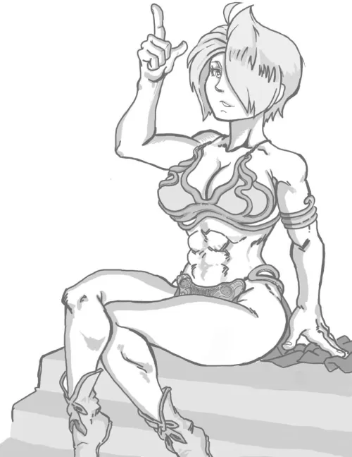 Angel from KOF(King of Fighters) dressed Slave Leia by GrubberPix