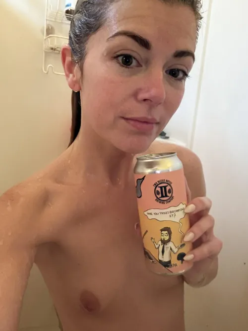 Another Sunday, another shower beer!