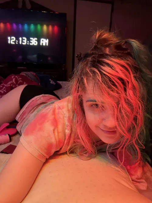 Anyone like my freshly fucked midnight rainbow hair?