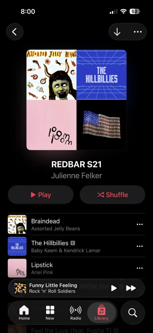Apple Music display name changed from Jules David to Julienne Felker 
