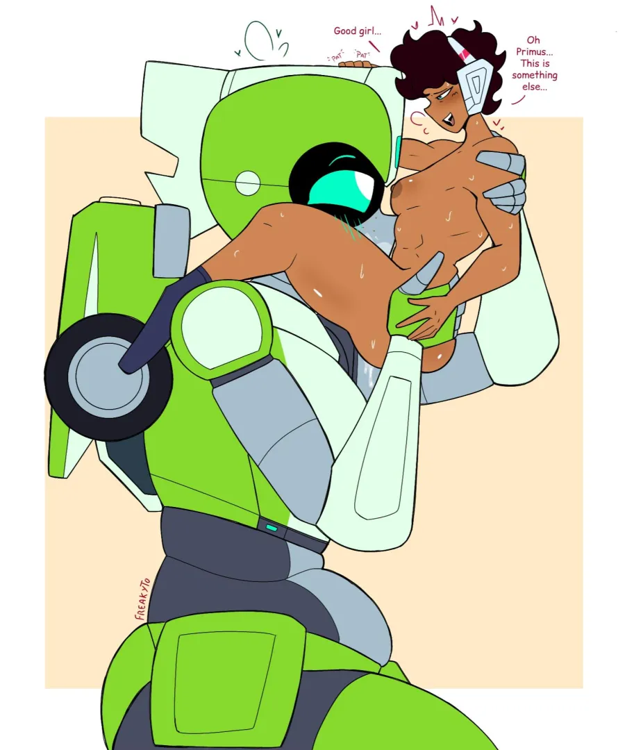 Arcee and Greenlight playing with holomatters, it's their new kink~❤️