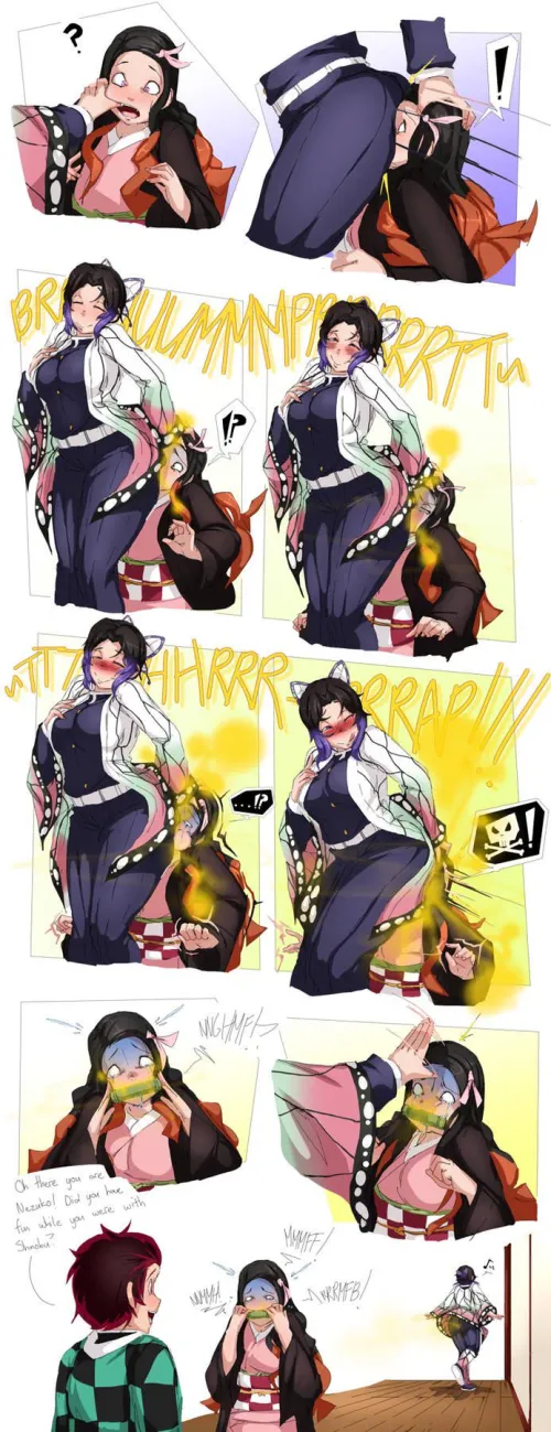 Art of the Month October 2022 Winner: Shinobu Kocho Feeding Nezuko her Farts
