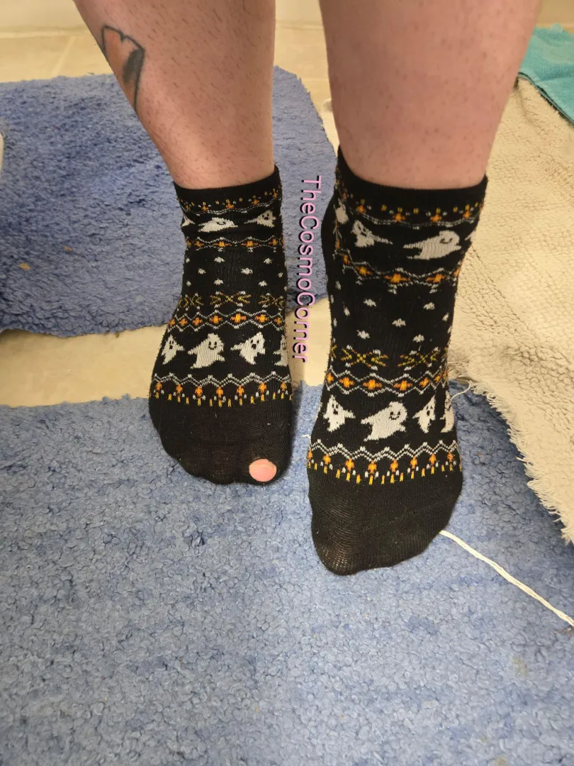 As evidenced by the toe hole, these are well-loved 