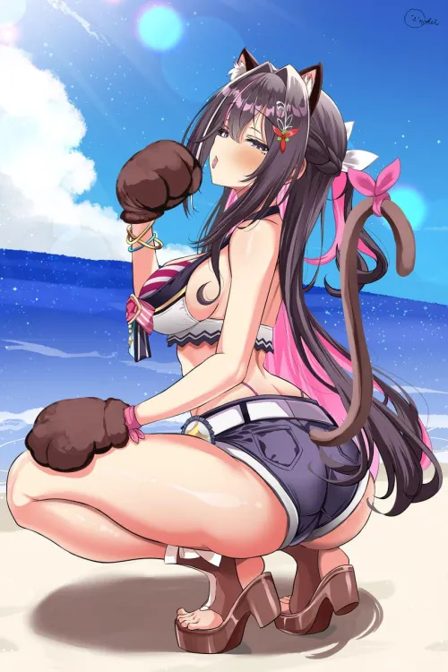 Azki Dropping Low on the Beach [Hololive]