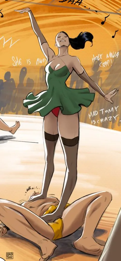 Ballerina ballbusting trample