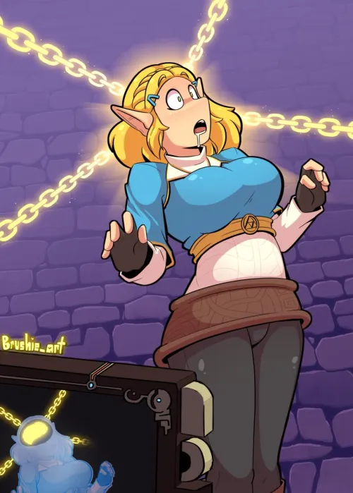 Be careful not to use stasis on the wrong thing. (Zelda) (Totk) (Brushie art)