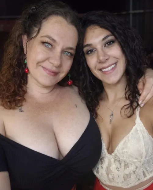 Beautiful mom and daughter