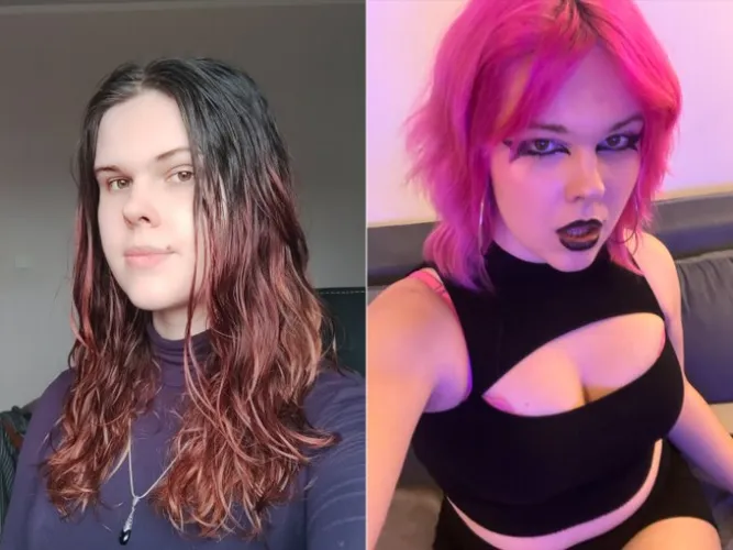 Been leaning more and more into goth bimbo lately, what do we think?