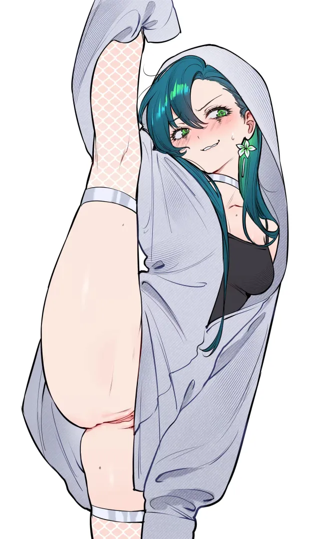 Best part about wearing a long hoodie? No one knows there's nothing under (Qiandaiyiyu)