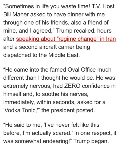 Bill Maher was scared and nervous meeting Trump