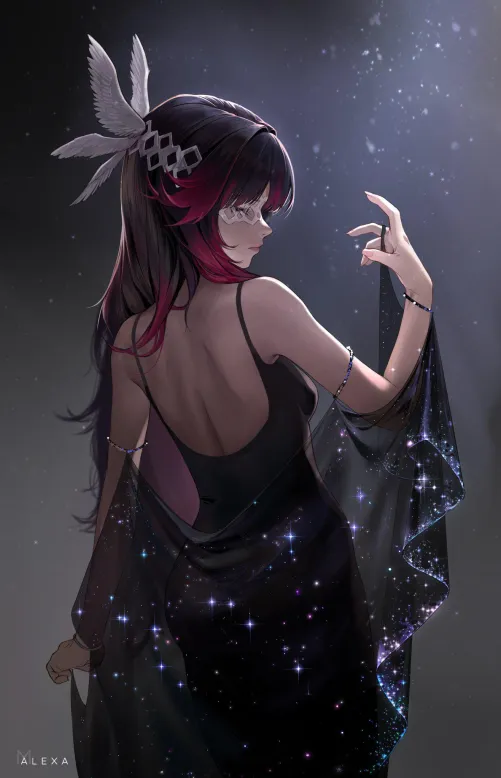 Black Dress Columbina [Genshin Impact]