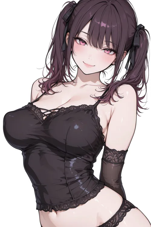 Black Lingerie & Long Gloves