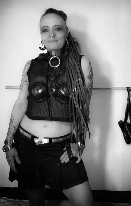 Black, white, and locked tight. My armor, my choice. Keep staring, it's the closest you'll ever get.