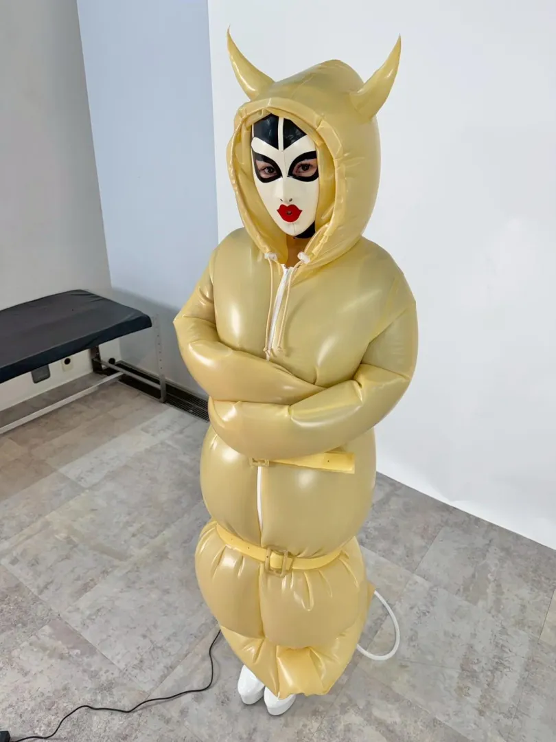 Bound in inflatable latex and super cozy!