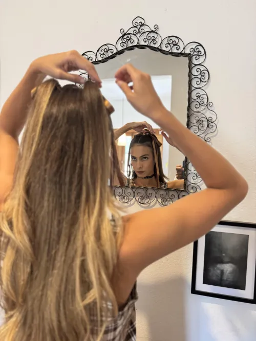 Bows on my golden blonde hair