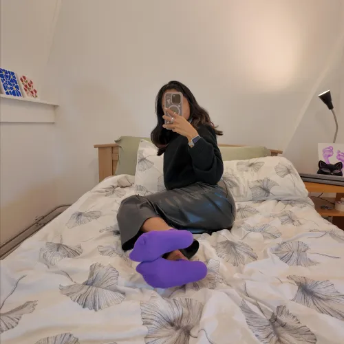 Bright colorful socks ready for a nose