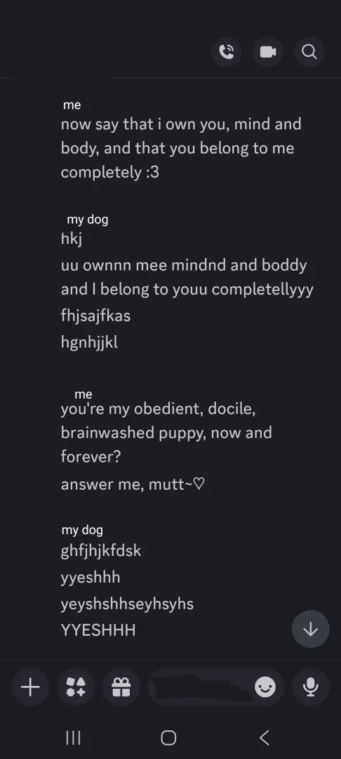 broke my puppy in nicely :3