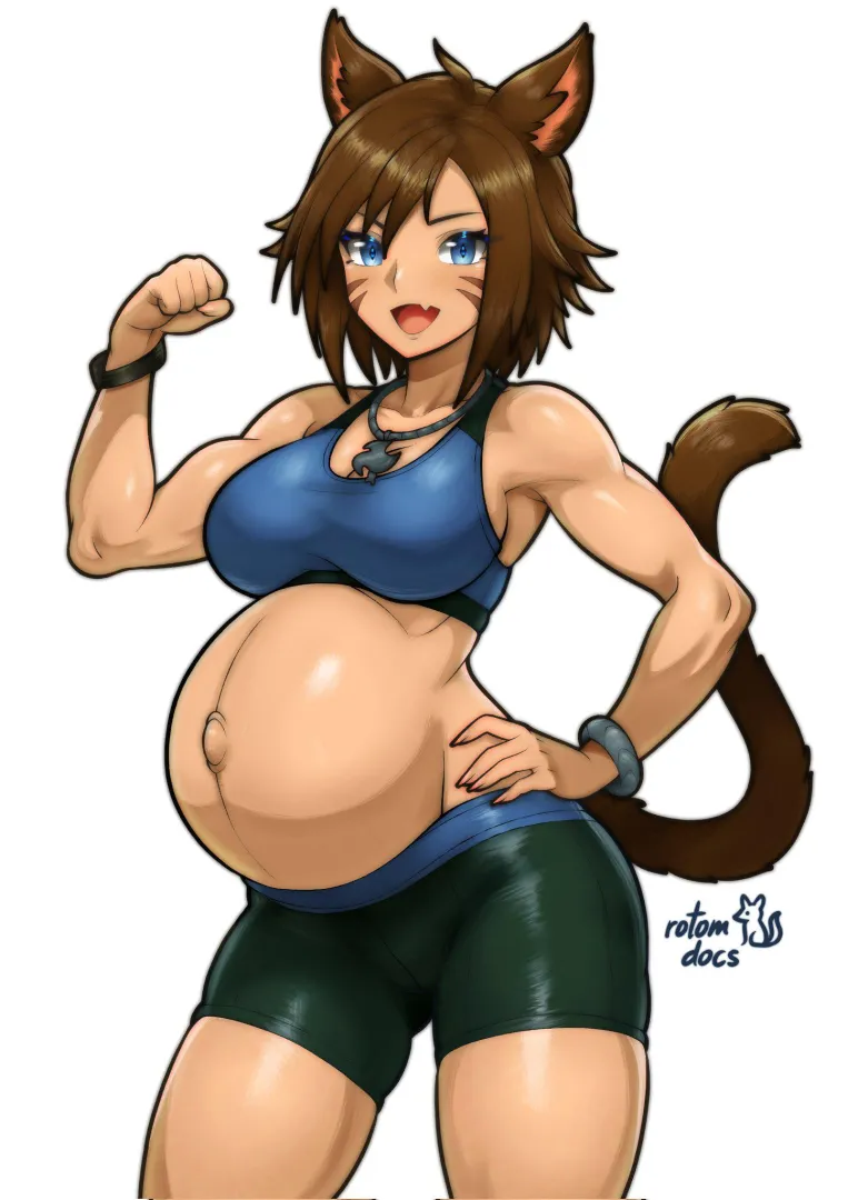 Buff Preggo Kitty (Chie Ouchi, Dip Sippy OC) [rotomdocs]