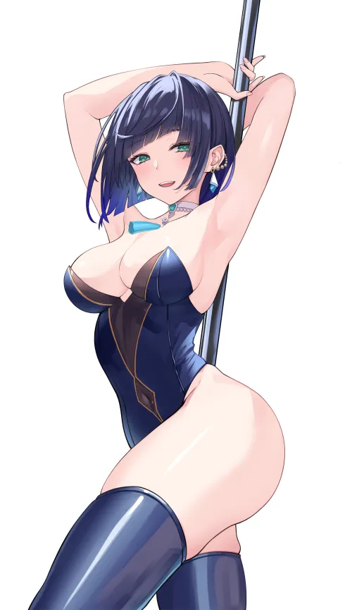 Bunny pole dancing