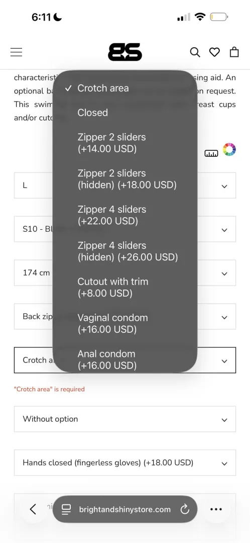 can someone direct me as to what this all means when it comes to crotch zippers?