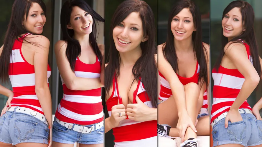 Catie Minx - Red Striped Top