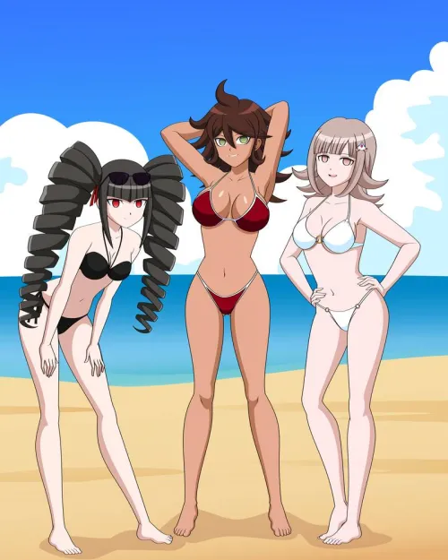 Celestia chiaki and akane posing on the bitch