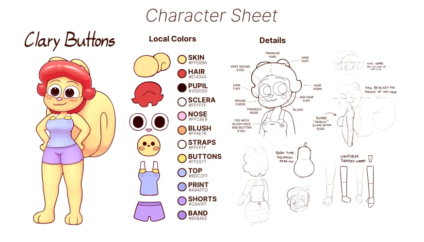 Character sheet: Clary Buttons
