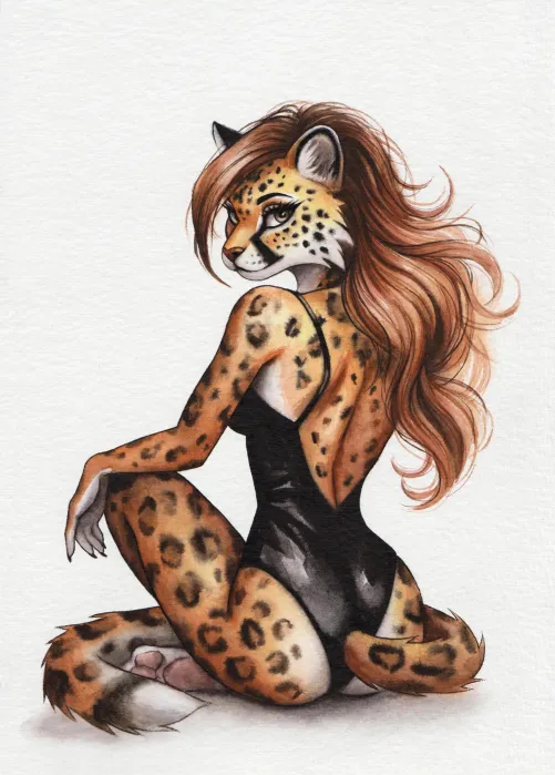 Cheetah - watercolor on paper (art by me)