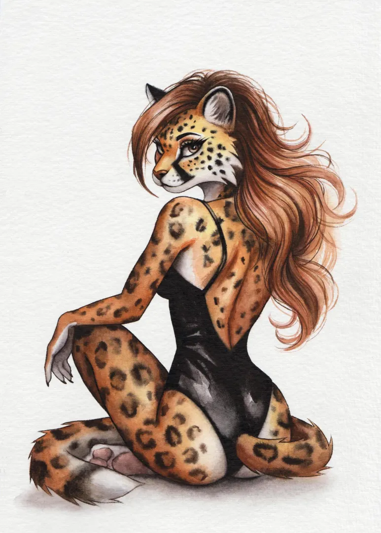 Cheetah - watercolor on paper (art by me)
