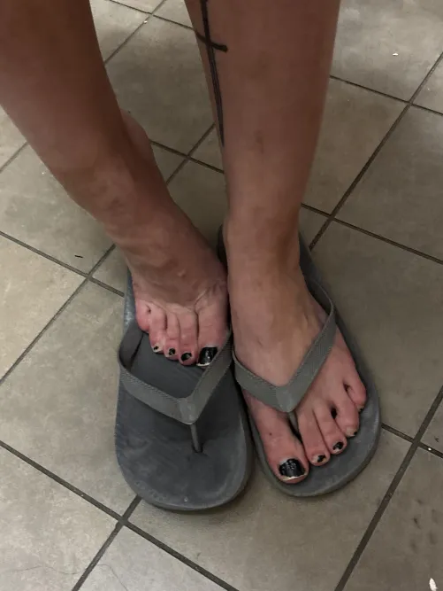 Chipped polish feet