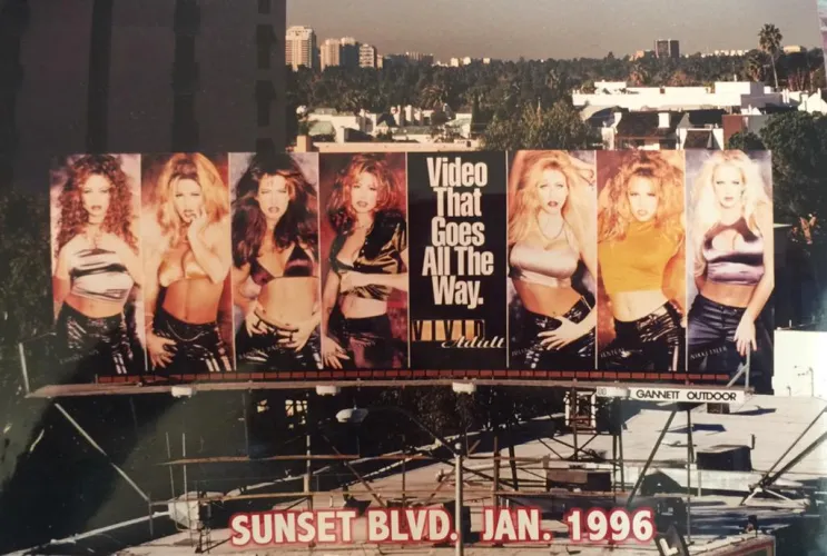 Christy on a billboard , Hollywood , late 90's .