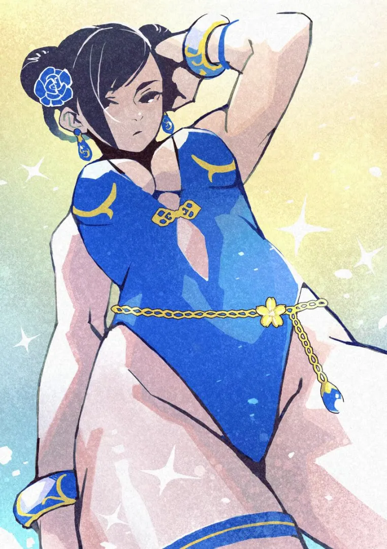 Chun-Li artwork by (e-kaki),