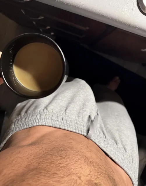 Coffee and grey sweats