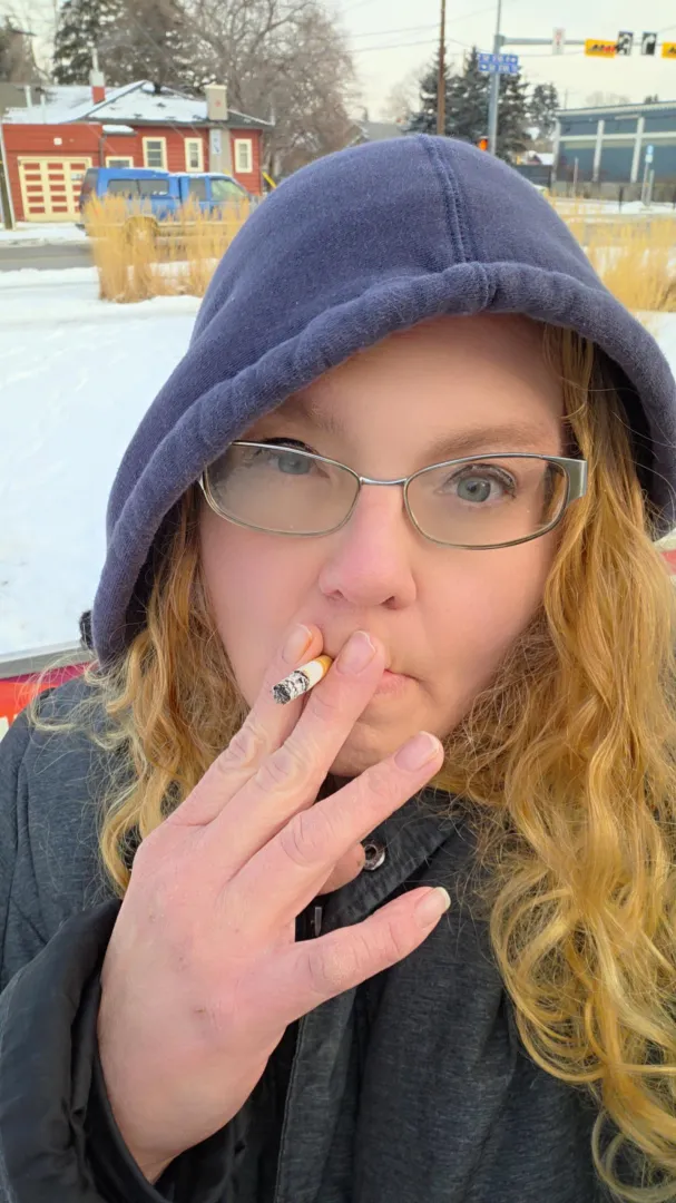 Cold out and bundled up but still smoking hot