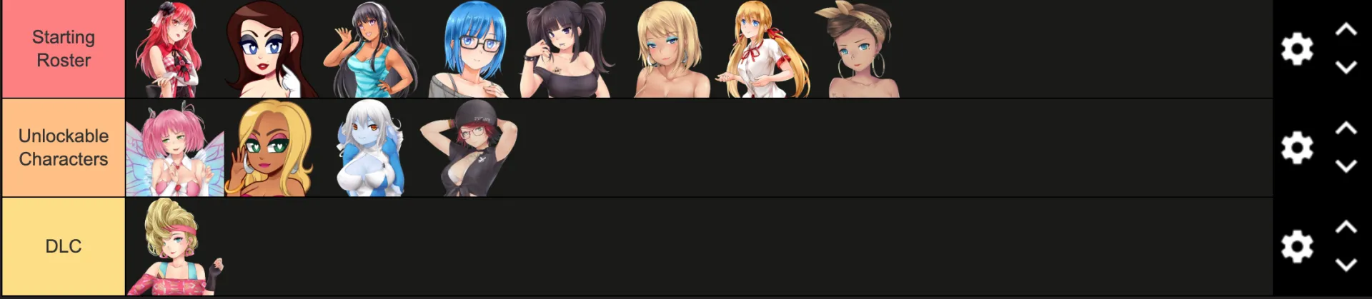 Create a Huniepop Fighting Roster - Day 12