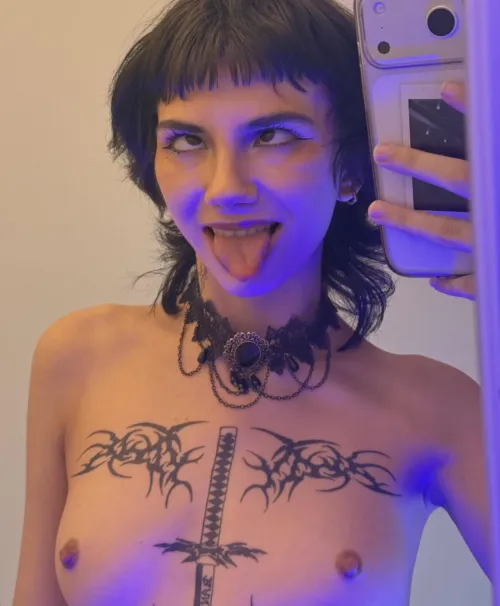 Crossed eyes and tongue out, ready or not.