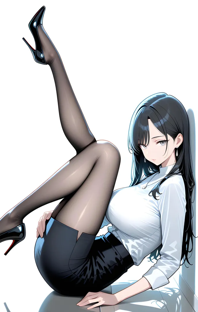 Curled Up Office Lady