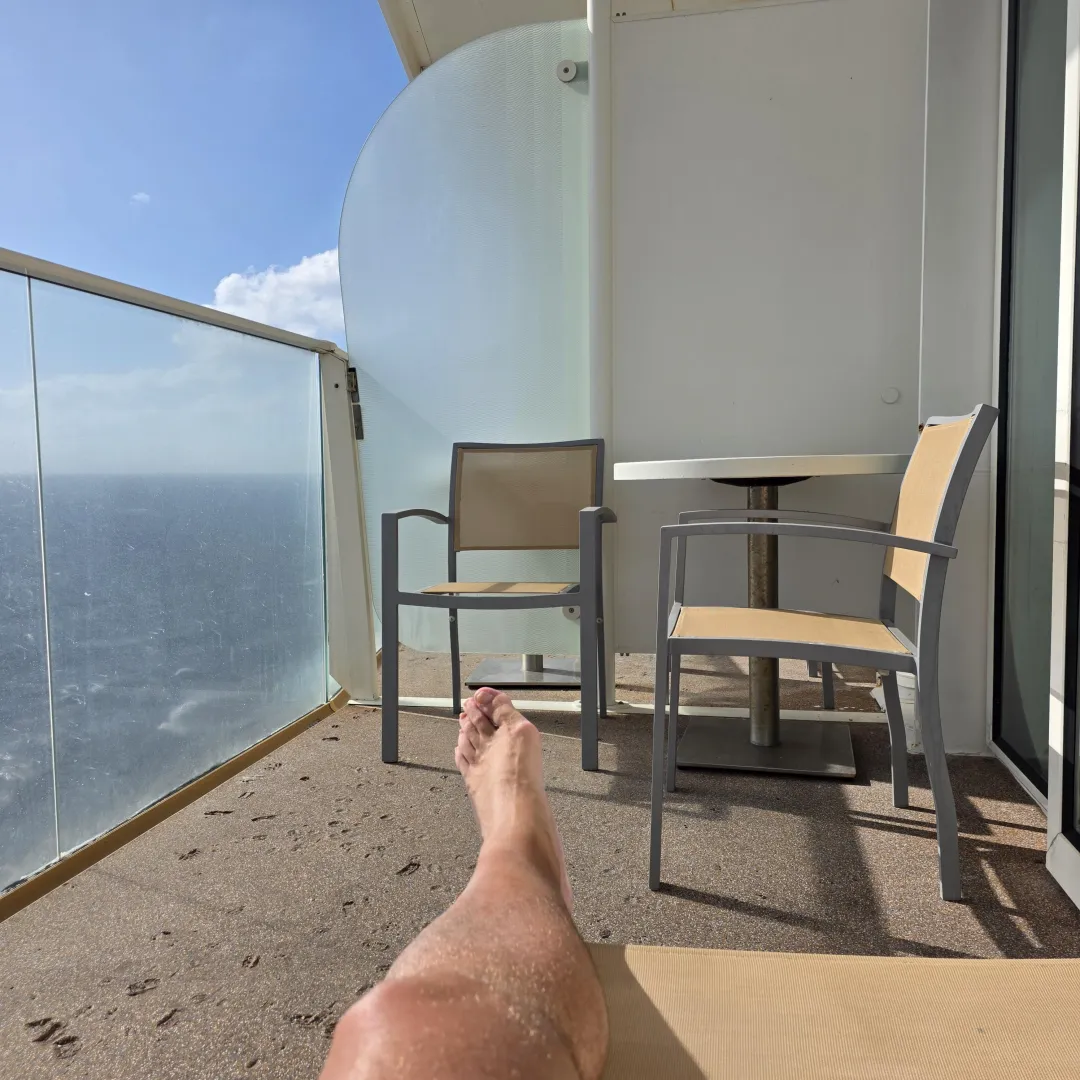Currently Cruising Solo on My Suite Balcony on Royal Caribbean's Oasis of the Seas