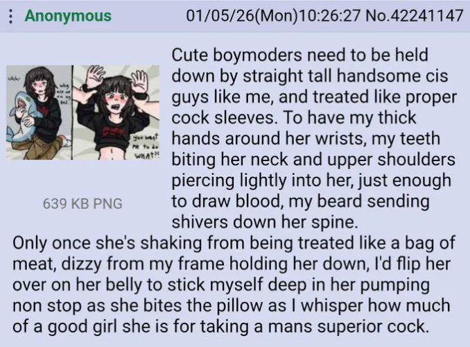 >Cute boymoders need to be held down by straight tall handsome cis guys like me