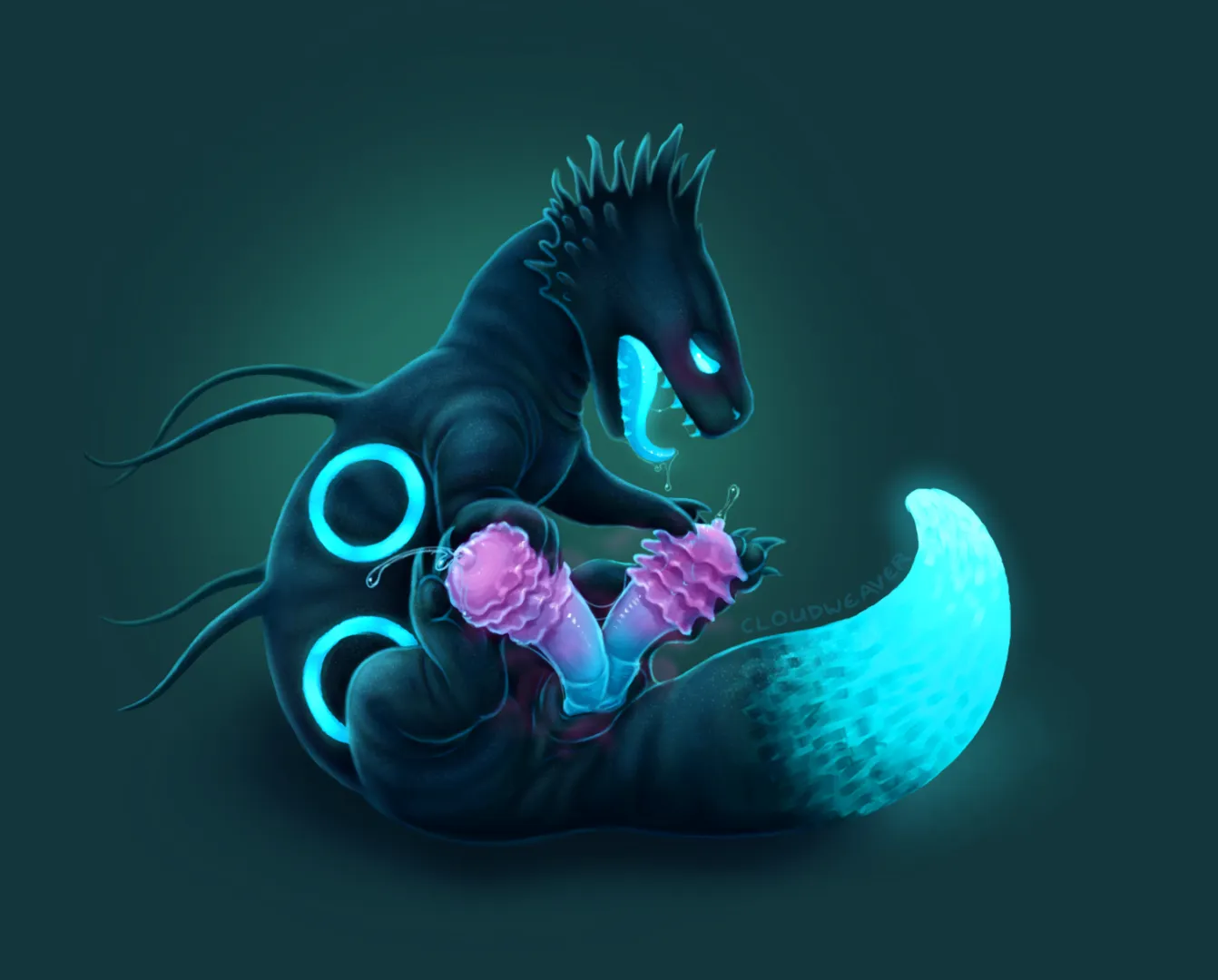 Cyan Lizard Lost in Pleasure (Cloudweaver) [M]