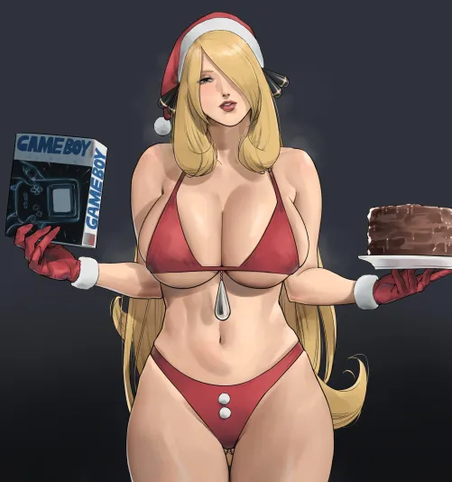 Cynthia offering a treat, a Gameboy, her love and her body for Christmas