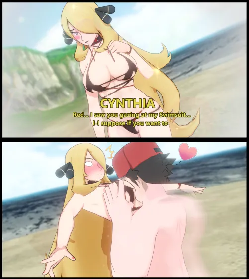 Cynthia wearing an ultra revealing bikini to show off her body to him