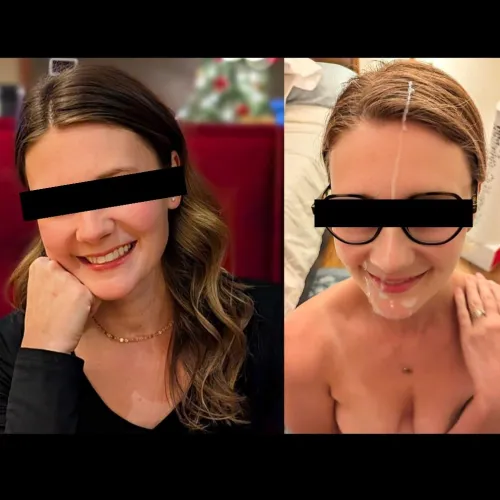 Date night: during and after. Love to get my face painted. 😇🥵