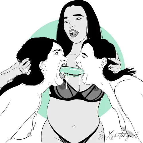 Deepthroat practice (by Sexsketchgirl)